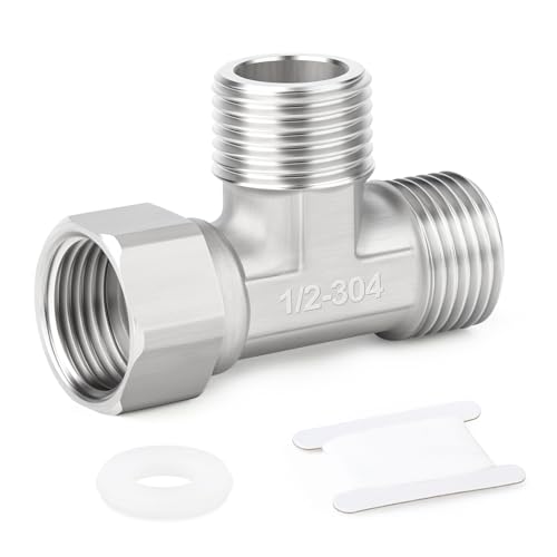 ERGAOBOY 1 piezas de conector en T flexible y móvil de 3 vías, acero inoxidable 304, 1/2