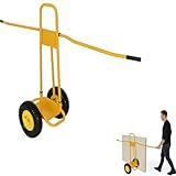 CStern Plattenkarre Platten Transportwagen Tragkraft 500 KG mit 4 Vollgummi Rädern Abnehmbarer Bollerwagen für Transport von Platten,Fenstern,Holzplatten,und Gipskarton (Gelb)