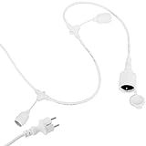 PrimeMatik GI09-VCES Lichterkette mit 20 Lampen mit Fassung E27 außen IP64 Elektrisches Kabel 20 m ausziehbar Weiß (GI09)