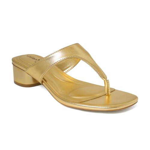 Image of vivianly Women's Suede Low Chunky Block Heel Flip Flops Square Toe Thong Heeled Sandals Casual Slip On Mules for Work Beach Casual Outings