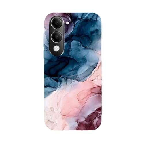 Image of Crepes Marble | Blue | Pattern Designer Printed Hard Matt Finish Mobile Case Back Cover for Vivo T4 Lite 5G /iQOO Z10 Lite 5G /Vivo Y19 5G /Vivo Y19E