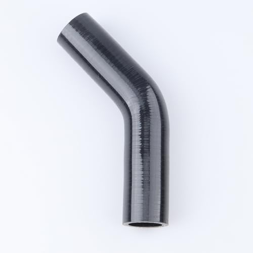 AC PERFORMANCE ID 1" (25mm) 45 Degree Elbow Coupler Universal Automotive Pure Silicone Hose Intercooler/Intake Piping, Leg Length 3.5" (90mm), Black