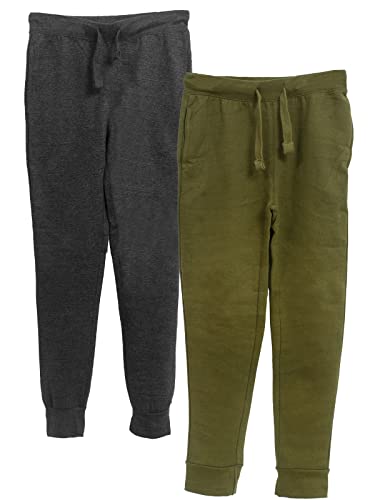 Brooklyn Vertical 2-Pack Boys French Terry Joggers Pant|Soft Comfortable Cotton,Drawstring Pull,Pockets| Small-Xl (As1, Numeric, Numeric_18, Numeric_20, Pack D, 18/20) #TOP14