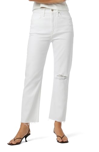 Jade Jean Court Droit Taille Haute Coupe Ample Femme Denim Moderne