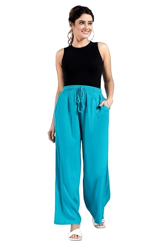 Image of BENKILS Women's Cotton Reyon Regular Fit Palazzo Pants - Available Size - M to 6XL
