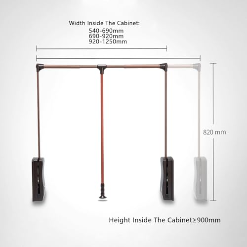 Tringle de placard rabattable réglable et anticorrosion pour optimiser les angles de dressing