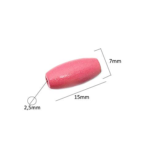 100 pezzi di perline di legno 15 mm, ovali, set di...