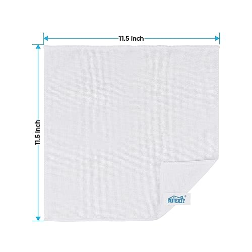 HOMEXCEL White Microfiber Cleaning Cloth, 24 Pack Cleaning Towels for Kitchen, Lint Free, Scratch-Free, Highly Absorbent, and Reusable Cleaning Rags for House, Window and Glass, Cars, 11.5 X11.5 inch