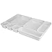 Home Basics 8 Piece Kitchen,  Adjustable and Customizable Multi-Drawer Divider Organizer Set Multipurpose Use White