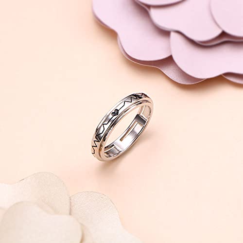 Fidget Spinner Ring S925 Sterling Silver Enough/Evil Eyes/Honeycomb Bee Spinner Band Ring for Women and Men4