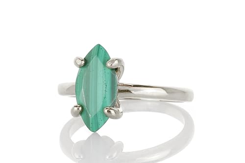 Bague d'amour en malachite et argent sterling 925, le cadeau romantique