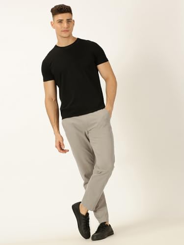 Image of Thomas Scott Men's | Solid | Light Weight | Breathable Fabric | Elasticated Waist | Mid Rise | Regular Fit | Cotton Blend | Drawstring | Chino Trouser | Pants