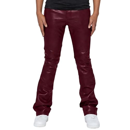 Pantalon de moto en cuir synthétique robuste en polyuréthane solide de qualité