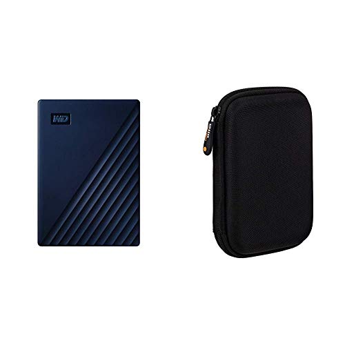Western Digital WD My Passport Disco Duro Portátil para Mac de 5 TB   Preparado para Time Machine y con Protección Mediante Contraseña + Amazon Basics   Funda de Disco Duro, Color Negro y Naranja