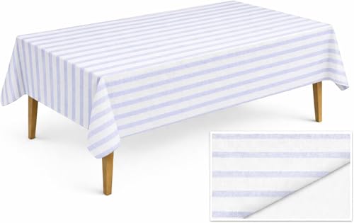 Lillian Made in Italy Cloth-Like Disposable Tablecloth for Rectangle Tables, 6 Pack – Premium Airlaid Linen-Feel Table Cover, Luxury Tablecloth for Parties, Events & Weddings, Elegant Striped Design