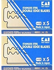 KAI Stainless Steel Double Edge Safety Razor Blades 10 blades 5x2