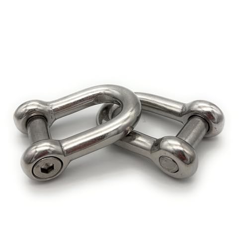 Schäkel Edelstahl mit Innensechskant, Ø 6 mm [1 Stück] V4A AISI316, Kurze Form, Größe Wählbar Ø5-16mm (Ø6mm, 1 Stk)