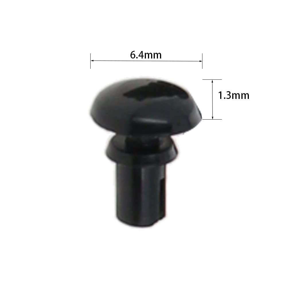 Push Clips Rivets R3045 Nylon 6.4mm Dia Fastener Rivet Clips for Bumper Trim Panel Black 300PCS