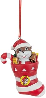 Christmas Stocking Ornament, Red and White Striped with Character, Holiday Decoration