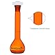 stonylab Messkolben Glas, Klasse A Braun Messkolben mit Glasstopfen Borosilikatglas Schwere Wand Bernstein Messkolben Volumetric Flask, Toleranz ±0,05 ml - 50 ml