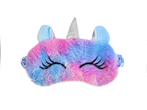 Antifaz / Máscara para Dormir de Unicornio de Felpa y Colores (Orejas Azul) Cover