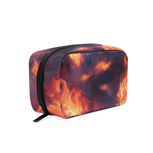 ALAZA Makeup Bag Cosmetic Bags for Women Small Zipper Pouch Travel Fire Cosmetic Organizer Case Portable For Purse
