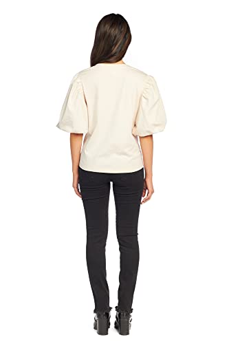 Mud Pie Mud Piesaurora Balloon Sleeve Womens Top, Large, Cream #TOP6