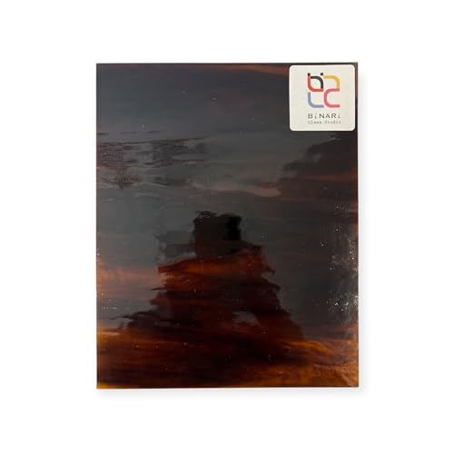 Wissmach Stained Glass Sheet and Mosaic Glass: Medium Amber and Dark Amber Brown, Streaky Crystal (8