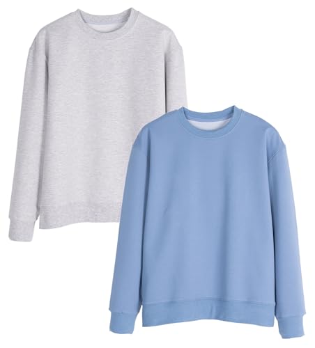 Girls' Round Neck Sportswear Long Sleeved Pullover 2-Pack