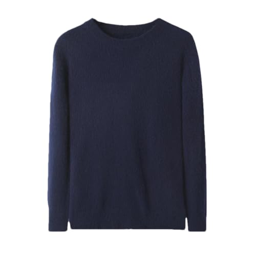 Men's Solid Color Pullover Mink Sweater Loose Autumn and Winter Crew Neck Men's Sweater