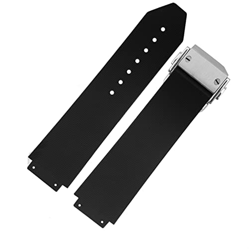 Sangle de Montre Remplacer sans Effort Bracelet Silicone Noir 25 mm Anti-Coupure