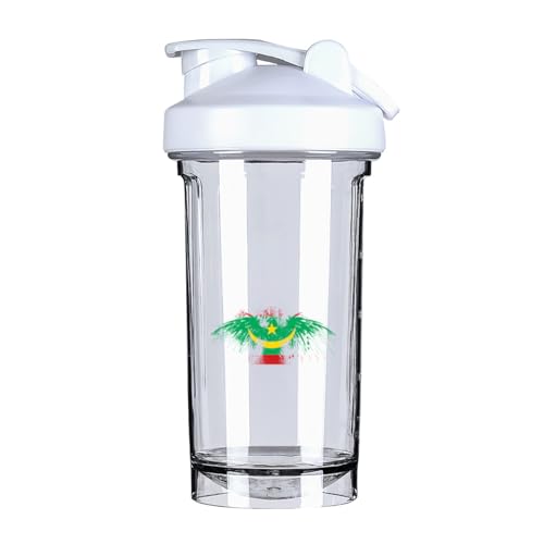 Mauritania Mauritanians Flag 18 Ounce Shaker Bottle Drink Mixer Leak-proof Pre Workout Protein Shakes Meal Replacement Shakes Bottles 500ML/18 Oz White