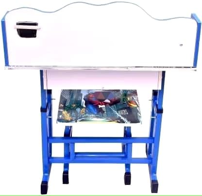 Cartoon Printed Wooden Height Adjustable Study Table for Kids(3-10 Years)(1 Year Extended Warranty)