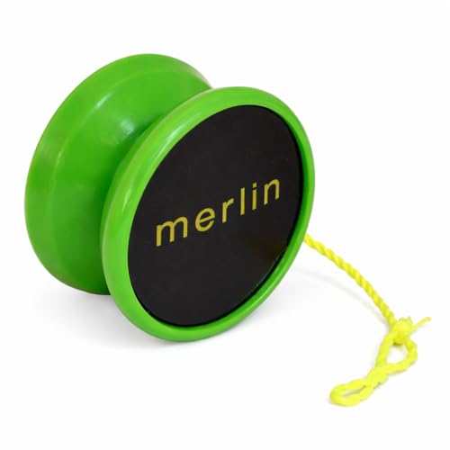 Merlin Yoyo Professional & Responsive with Narrow C Bearing, Silicone Response System – Extra String Included – Trick Yoyo for Beginners & Skill Play – Green