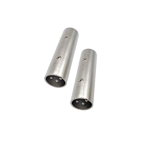 Voluty Tek XLR Male to Male Adapter 3 Pin XLR Microphone Adapter Connector Compatible with Recorder Mixing Console 2pcs