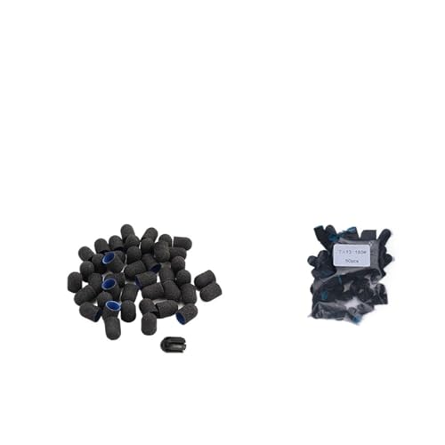 Embout Ongles Bandes 50 Pcs Grain 180 Noir avec Mandrin en Acier pour Soins des Pieds