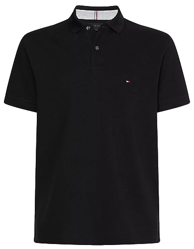 Tommy Hilfiger Men's Polo Shirt Regular Fit, Black, L