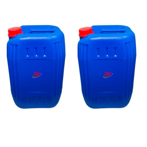Image of RK Plastic Jerry Can - 20 Litre (Pack of 2) | Plastic Can for Water & Chemical Storage | Leak-Proof Refillable Can with Sealed Cap | Blue PVC Can for Oil, Generators, Jeeps, Marine & Outdoor Use