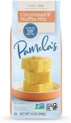 Pamela's Gluten Free Cornbread & Muffin Mix, Organic Corn, 12 Ounce Bag (Pack of 6)