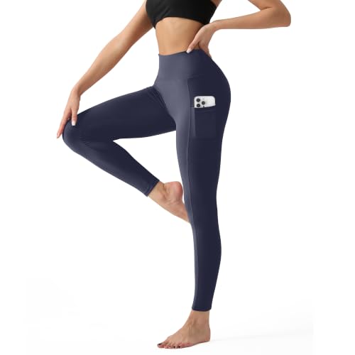 Image of YUDSUD High Waisted Leggings for Women with Pockets - Tummy Control Capris Yoga Pants for Workout Running Athletic Cycling