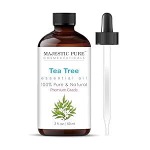 MAJESTIC PURE Tea Tree Essential Oil | 100{b13794532221bd7716b1630afd9d7d94fcba1925a8b0df34bdffa89758f7d763} Pure and Natural Tea Tree Oil | Premium Grade Essential Oils for Hair Care, Home Diffusers, Skin, Aromatherapy, Massage and Humidifiers | 2 Fl Oz