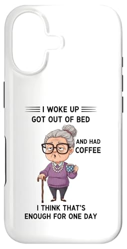 Old Woman I Woke Up Got Out Of Bed And Had Coffee �f�U�C�� �X�}�z�P�[�X iPhone 17 �p