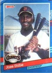 1991 Donruss #375 Jose Uribe UER/Middle name Elta,/should be Alta Near Mint/Mint