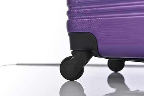3 Piece Luggage Set Hardside Spinner Suitcase with Lightweight 100% ABS Material, Expandable Storage, Purple4