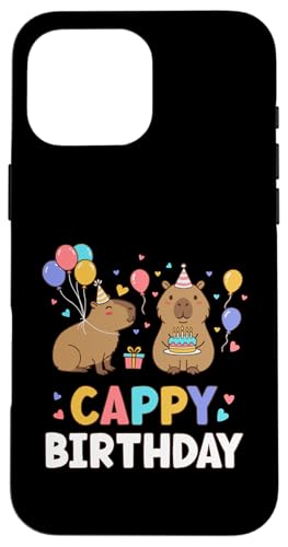 Cappy Birthday Capybara Kids Joyeux anniversaire pour fille et garçon Coque pour iPhone 16 Pro Max