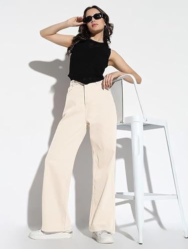 Image of ADBUCKS Wide Leg Jeans for Women | Jeans Pant for Women | High Rise Jean I