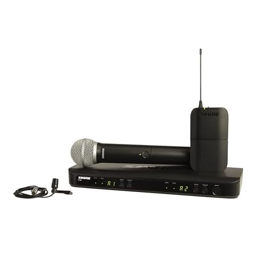 Shure BLX1288/CVL Wireless Combo System with BLX88 Dual Channel Receiver, BLX2 Handheld Transmitter with PG58 Vocal Microphone Capsule, BLX1 Bodypack and CVL Lavalier Condenser Mic - J11 Band