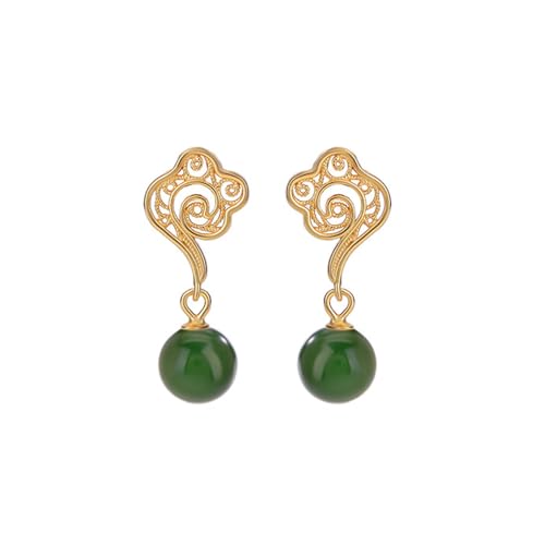 Bijoux Hotan boucles d'oreilles jade vert un cadeau parfait pour votre épouse