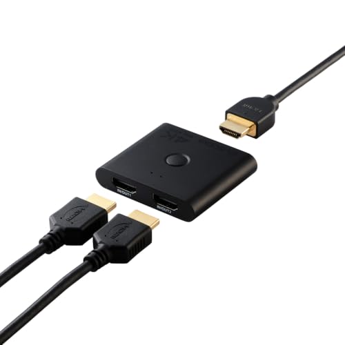 Amazon | エレコム HDMI切替器 4K 60Hz 2入力1出力 双方向 薄型(12mm