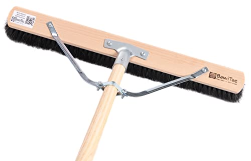 BawiTec Echt-Naturhaar-Rosshaar-Besen mit speziellem Stielstabilisator und stabilem Stiel,Breite 80cm,Besenstiel Länge 140cm Ø28mm,sehr weiche Borsten (Mischung),Saalbesen,Kehrbesen,Rosshaarbesen – Bild 4